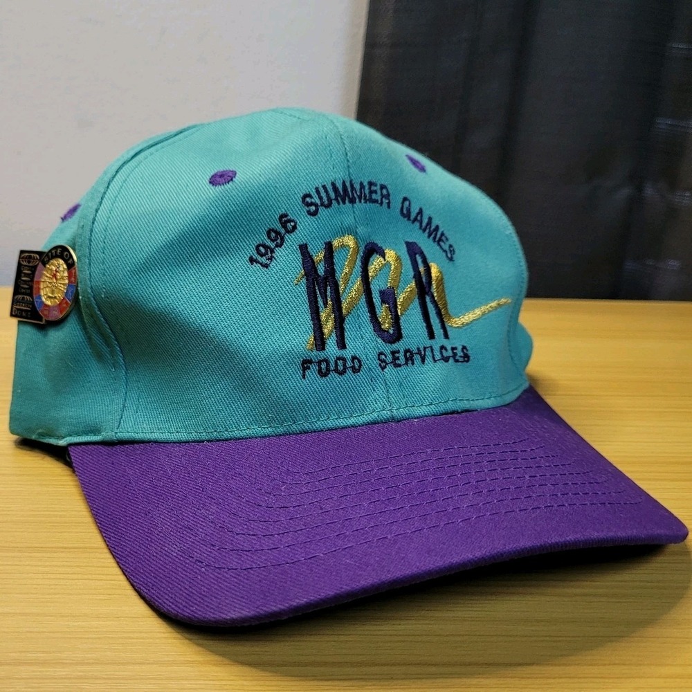 MGR Services 1995 Summer Games KC Hat Cap Blue Adult‎ Snapback Georgia Dome Pin